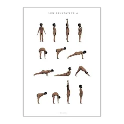 Poster&Frame plakat - Sun salutation a man B 50 x L 70 cm - Papir