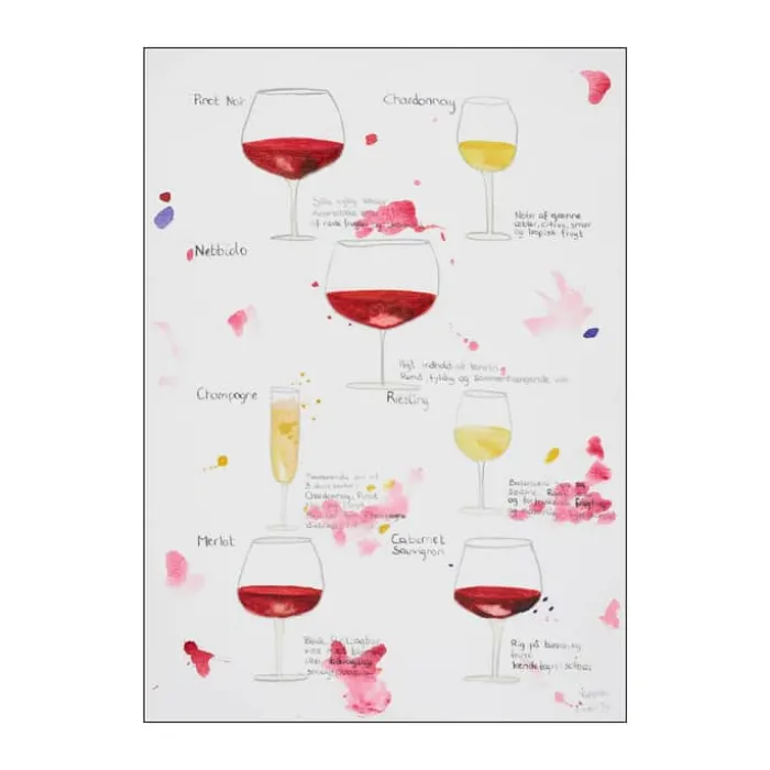 Poster&Frame Plakat - Tid Til Vin B 50 x L 70cm- Papir - Multifarvet