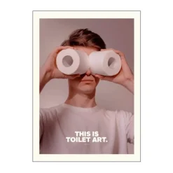 Poster&Frame Plakat - Toilet B 50 x L 70 cm - Papir - Lyserød