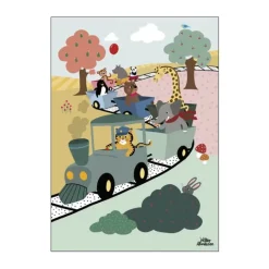 Poster&Frame Plakat - Train B 50 x L 70 cm - Papir - Multifarvet