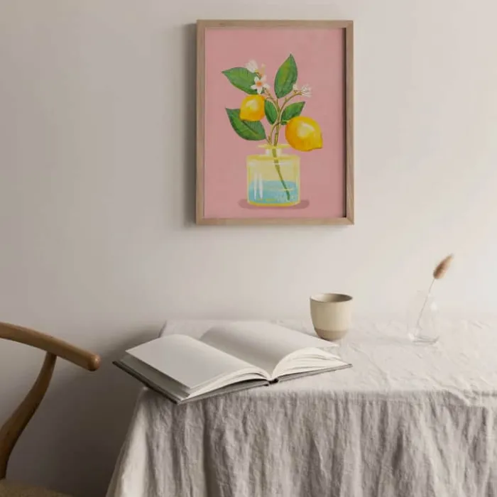 Poster&Frame Rosana Laiz Blursbyai Plakat - Lemons B 30 x L 40 cm - Papir - Multifarvet