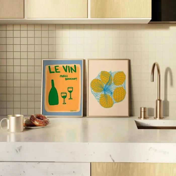 Poster&Frame Rosi Feist Plakat - Five lemons in a net bag B 50 x L 70 cm - Papir - Multifarvet