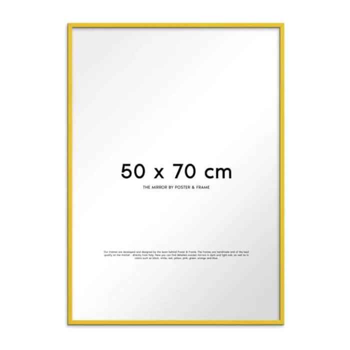 Poster&Frame Spejl H 70 x B 50 cm - Træ/glas - Gul