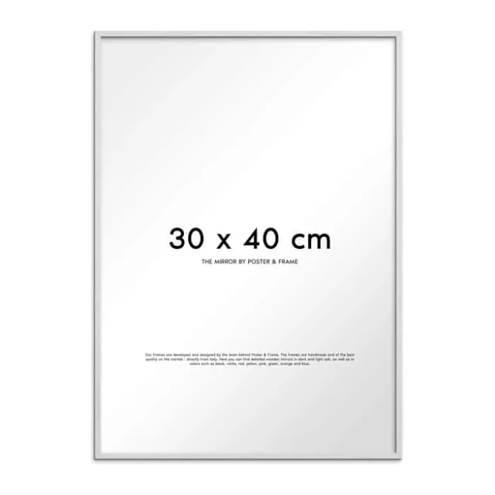 Poster&Frame Spejl H 50 x B 50 cm - Træ/glas - Hvid