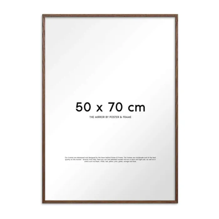 Poster&Frame Spejl H 70 x B 50 cm - Træ/glas - Dark oak