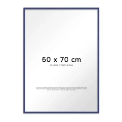 Poster&Frame Spejl H 70 x B 50 cm - Træ/glas - Blå