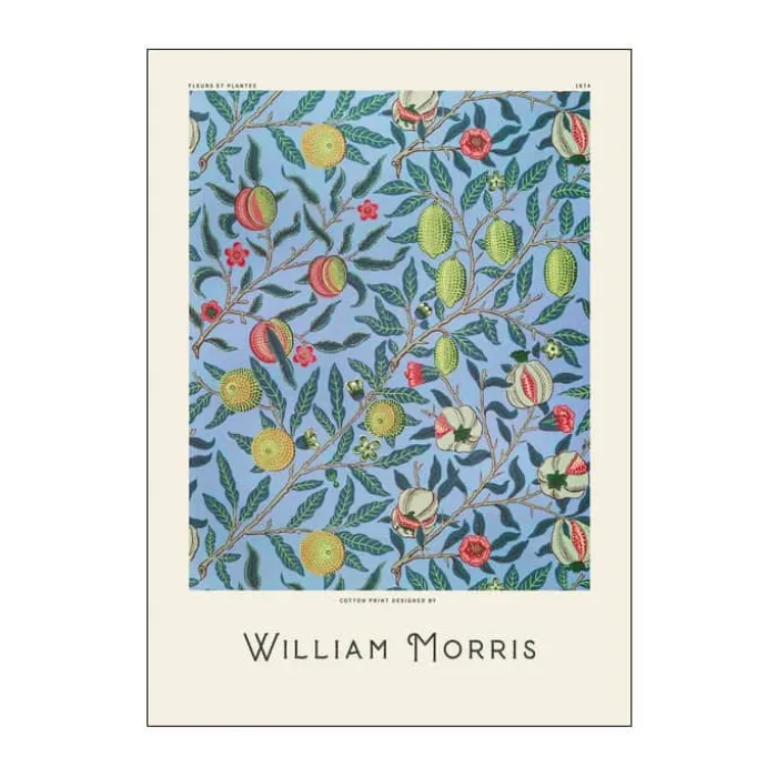 Poster&Frame William Morris Plakat - Fruits B 70 x L 100 cm - Papir - Blå/grøn/rød