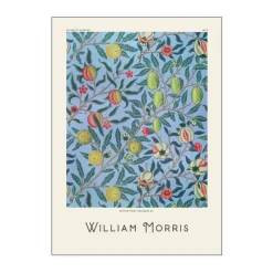 Poster&Frame William Morris Plakat - Fruits B 50 x L 70 cm - Papir - Blå/grøn/rød