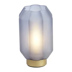 Present Time Yvias LED Bordampe Ø 15 x H 27 cm - Glas - Blue