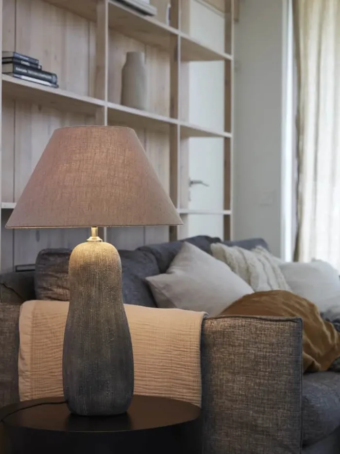 PR Home Empire Florenzo Lampeskærm Ø 27 cm - Polyester/hør - Beige
