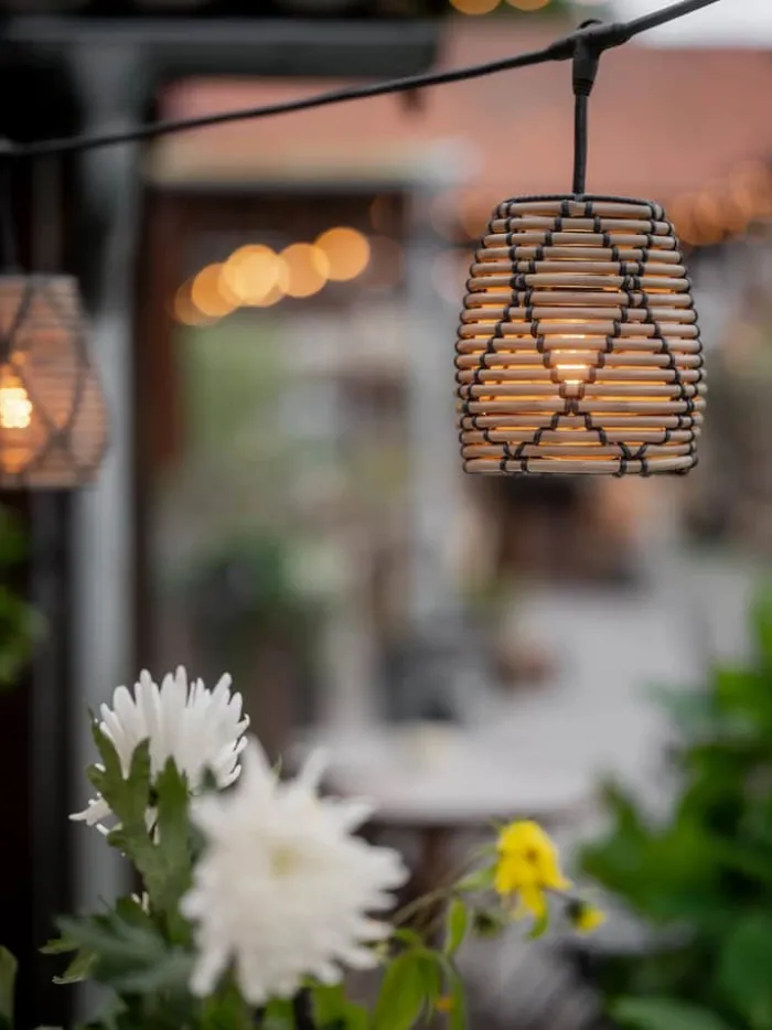 PR Home Flex Out Lyskæde L 6,5 m - Polyrattan - Sort/natur