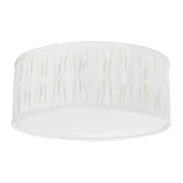 PR Home Plissé Loftlampe Ø 45 X H 18 cm - Hør - Hvid