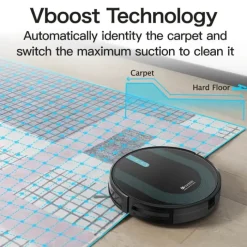 Proscenic 2-i-1 Robot- og moppestøvsuger 850T Med anti-falde-sensor - Sort