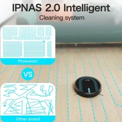 Proscenic 2-i-1 Robot- og moppestøvsuger 850T Med anti-falde-sensor - Sort