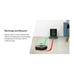 Proscenic 2-i-1 Robot- og moppestøvsuger M8Pro Stor støvbeholder - Sort