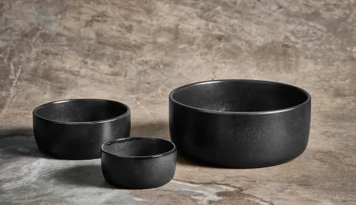 RAW by Aida aida raw Skålsæt - 3 dele Ø 20 cm - Stentøj - Titanium Black
