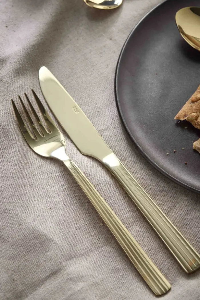 RAW by Aida Bestiksæt - 60 dele 12 kuverter - Stål - Champagne guld