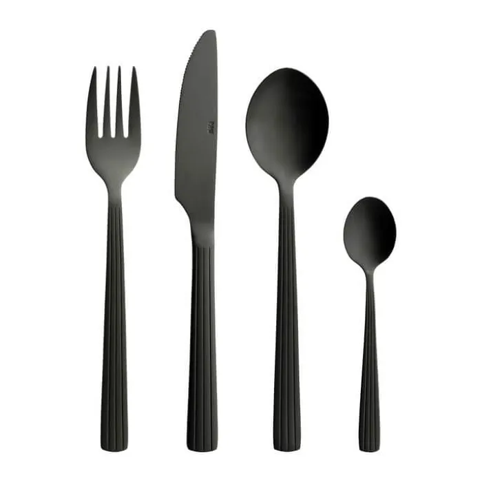 RAW by Aida Bestiksæt - 48 dele 12 kuverter - Rustfrit stål - Mat sort