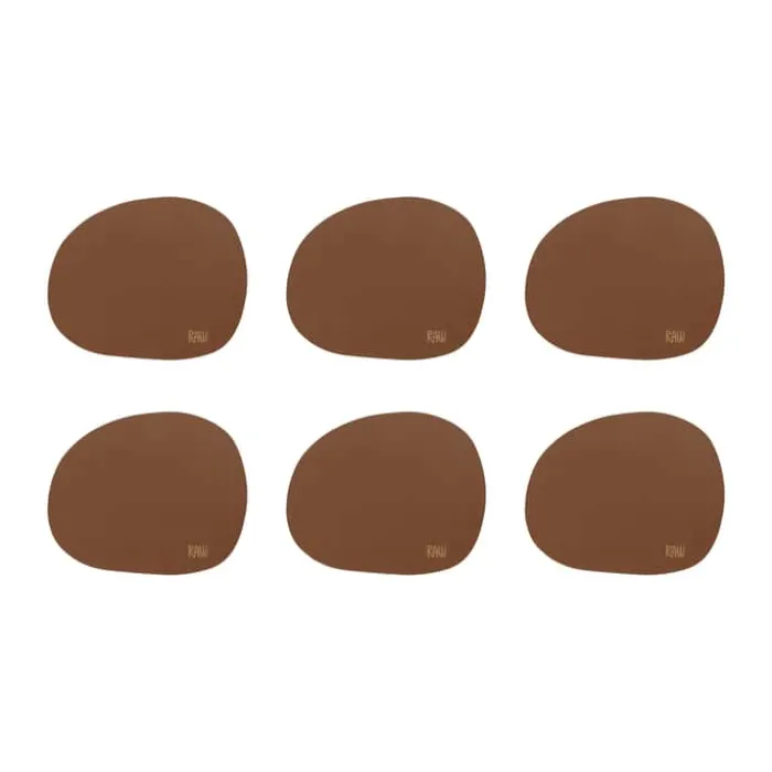 RAW by Aida Coaster - 6 stk. B 10 x L 12,2 cm - Silikone - Mocca