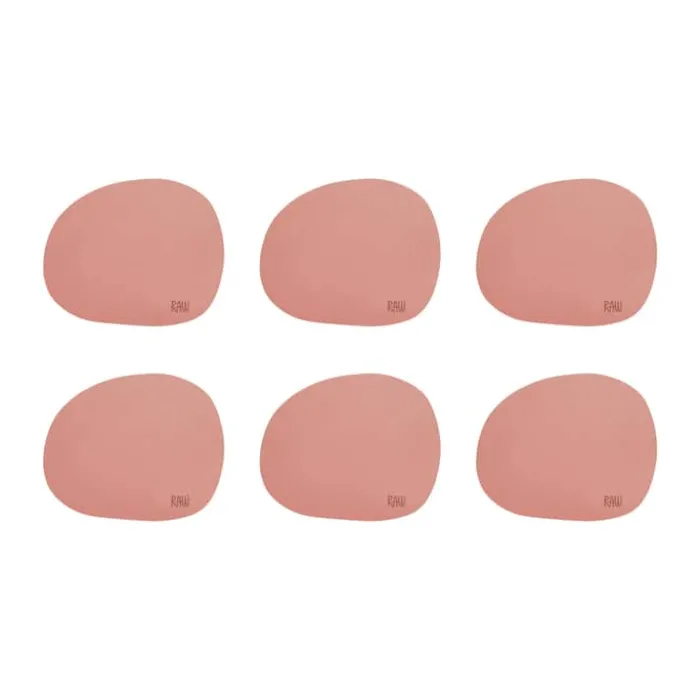RAW by Aida Coaster - 6 stk. B 10 x L 12,2 cm - Silikone - Spice rose