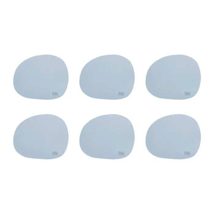 RAW by Aida Coaster - 6 stk. B 10 x L 12,2 cm - Silikone - Sky blue