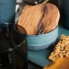 RAW by Aida Skål med låg Ø 5,5 cm - Stentøj/teak - Northern Green