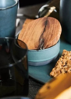 RAW by Aida Skål med låg Ø 5,5 cm - Stentøj/teak - Northern Green