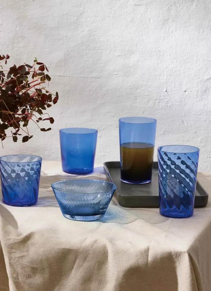 RAW by Aida Unique Highball Glas 45 cl - Glas - Dark Blue Swirl