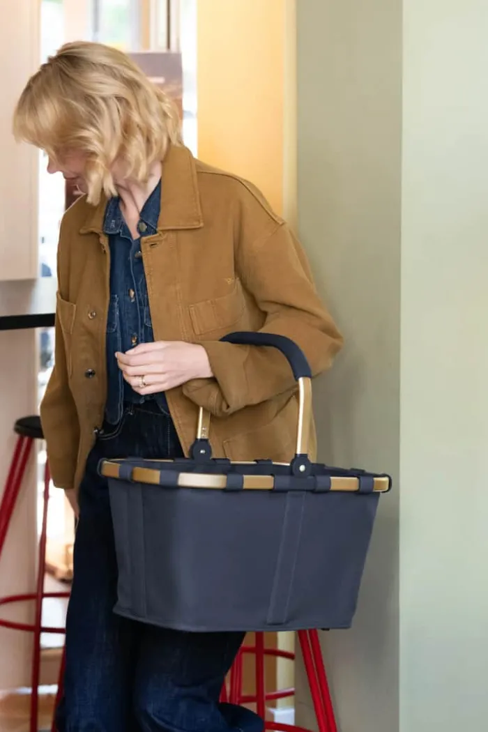 Reisenthel Carrybag Kurv H 29 x B 48 x L 28 cm - Genanvendt polyester - Blå/guldfarvet