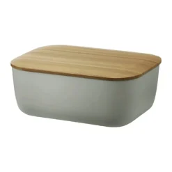 Rig-Tig Box-It Smørboks H 6 x B 11,5 x L 15,5 cm - PTP-plastik/Bambus - Grå/Natur