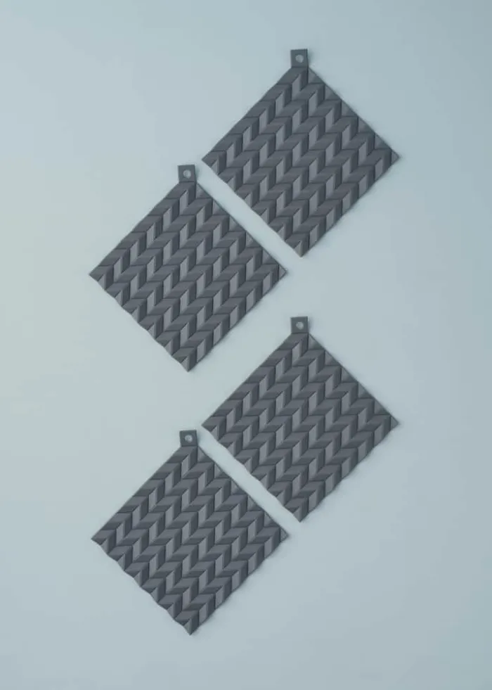 Rig-Tig Hold-On Grydelap - 2 stk. B 19 x L 19 cm - Silikone - Grå