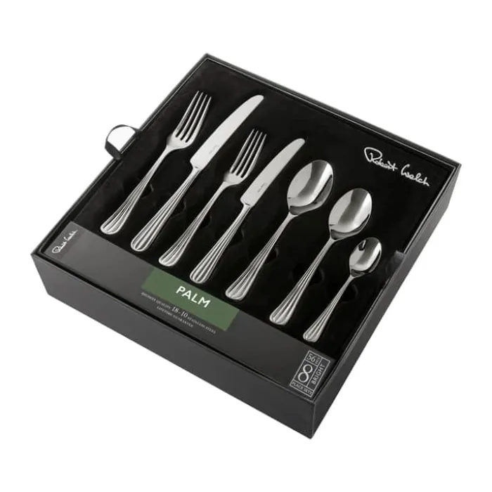 Robert Welch Palm Bright Bestiksæt - 56 dele 8 kuverter - Rustfrit stål - Blank