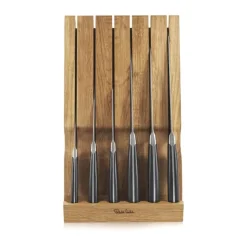 Robert Welch Professional Knivblok - 7 dele H 35,5 x B 22 x L 8 cm - Egetræ/rustfrit stål/plastik - Natur