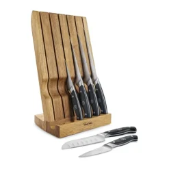 Robert Welch Professional Knivblok - 7 dele H 35,5 x B 22 x L 8 cm - Egetræ/rustfrit stål/plastik - Natur