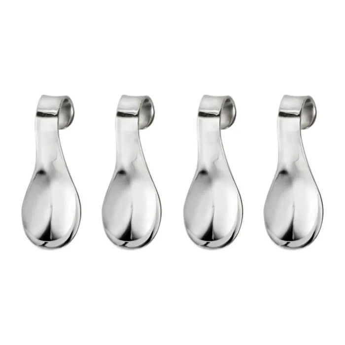 Robert Welch Radford Amuse Bouche Ske - 4 stk. L 9,9 cm - Rustfrit stål - Blank sølvfarvet