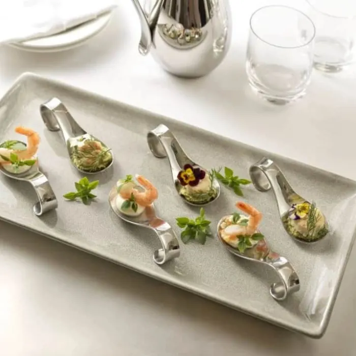 Robert Welch Radford Amuse Bouche Ske - 4 stk. L 9,9 cm - Rustfrit stål - Blank sølvfarvet