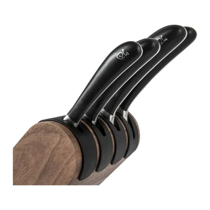 Robert Welch Signature Knivblok - 5 dele H 21,4 x B 13,1 x L 22 cm - Valnøddetræ/plastik/rustfrit stål - Natur