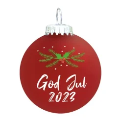 Rolsted Copenhagen Julekugle - God jul 2023 Ø 6,6 cm - Glas - Rød