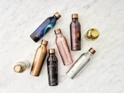 Root7 OneBottle Termo Drikkedunk 500 ml - Rustfrit stål/kobber - Rose Gold Sparkle