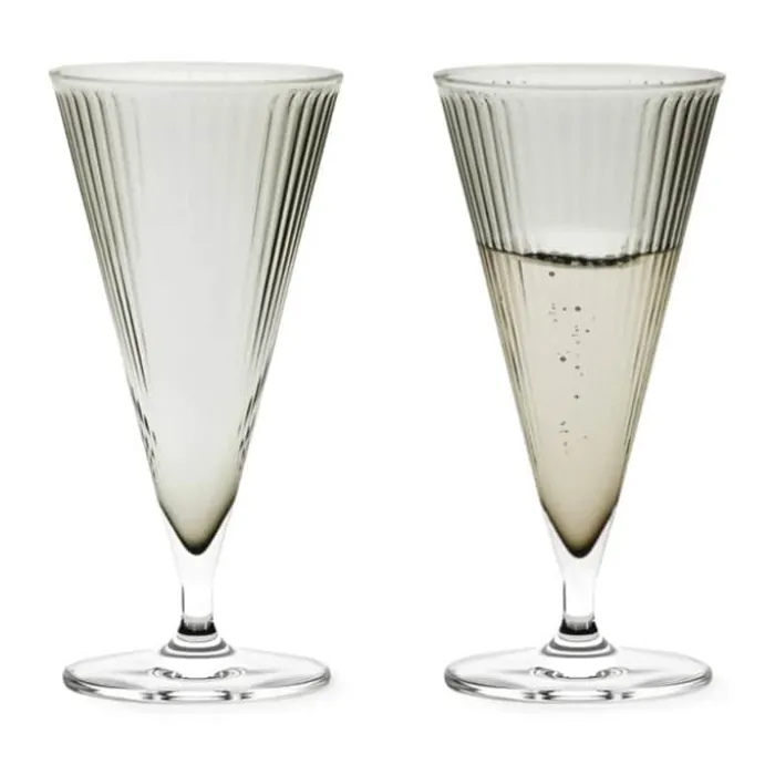 Rosendahl Grand Cru Nouveau Champagneglas - 2 stk. H 18 cm - Mundblæst glas - Smoke