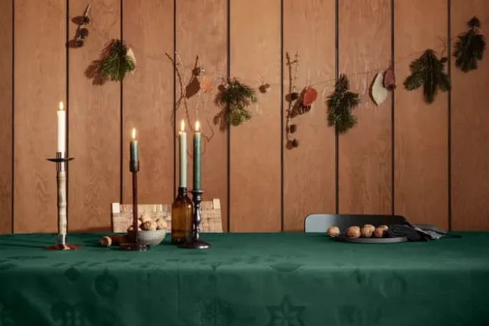 Rosendahl Natale Damaskdug L 320 x B150 cm - Bomuld - Grøn