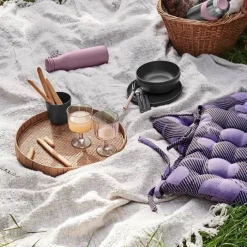 Rosendahl Outdoor Natura Havehynde H 4 x B 40 x L 40 cm - Polyester - Grøn/lavendel
