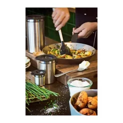 RÖSLE Opbevaringsdåse 1,4 liter - Rustfrit Stål 18/10 - Sølv/Klar/Sort
