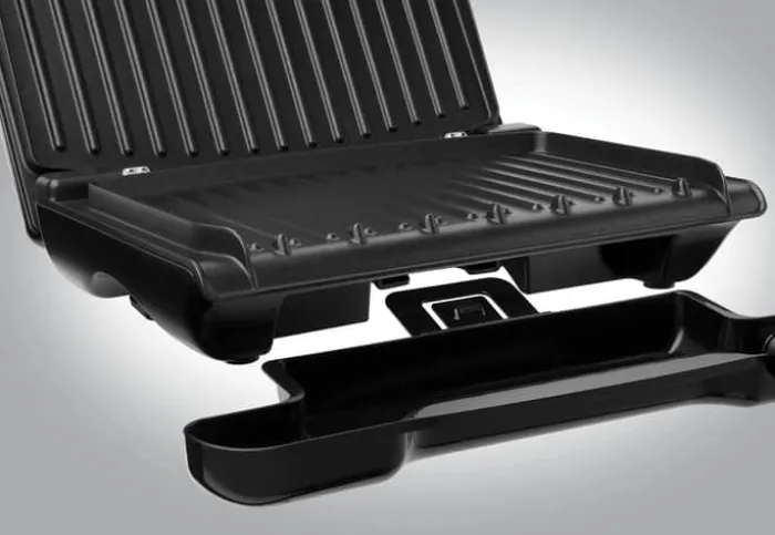 Russell Hobbs George Foreman Steel Family Grill 1650 Watt - 2 grillfunktioner - Non-stick-plader
