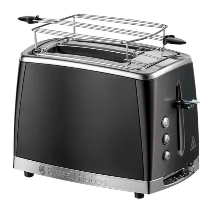 Russell Hobbs Matte Black Brødrister 2 skiver - Løft og kig-funktion - Krummebakke
