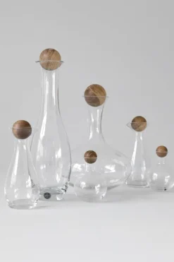 Sagaform Olie/eddike Flaskesæt - 2 stk. H 19 cm - Glas/Egetræ