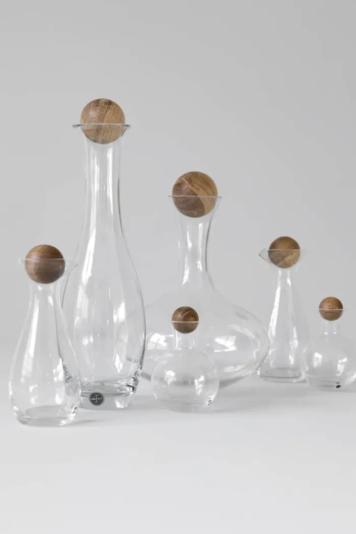 Sagaform Olie/eddike Flaskesæt - 2 stk. H 19 cm - Glas/Egetræ