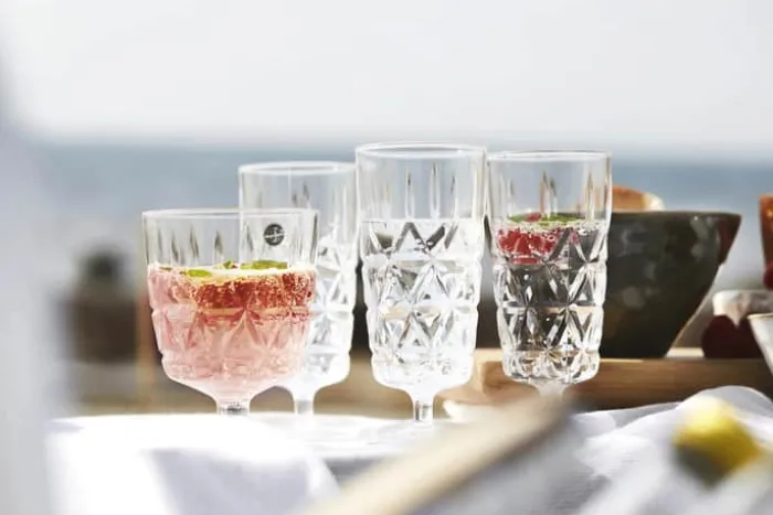 Sagaform Picnic Juni Glas på Fod - 4 stk. 20 cl - Akrylplast - Klar