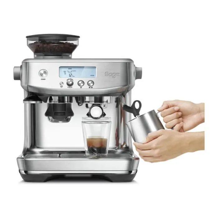 Sage Barista Pro Espressomaskine 20 indstillinger - Integreret kværn - Mælkeskummer - Sølvfarvet
