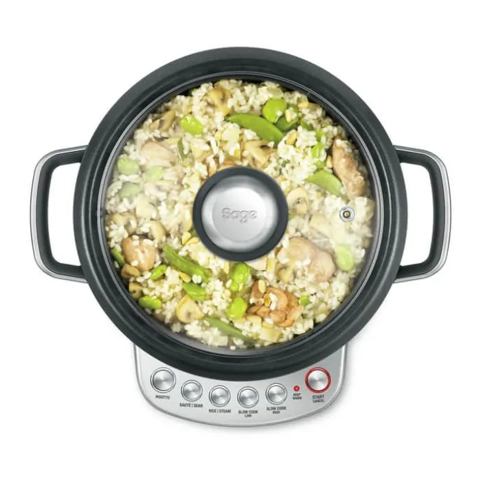 Sage Multicooker Risotto Plus Riskoger 3,7 liter - Automatisk sluk - Sølvfarvet